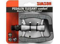 Simson Elegant Comfort Pedales Anti Patinaje - Gris/Negro