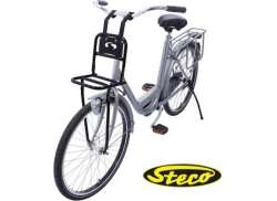 Steco Bicicleta Portabicicletas Delantero Transport Comfort Pequeño Brillo Negro